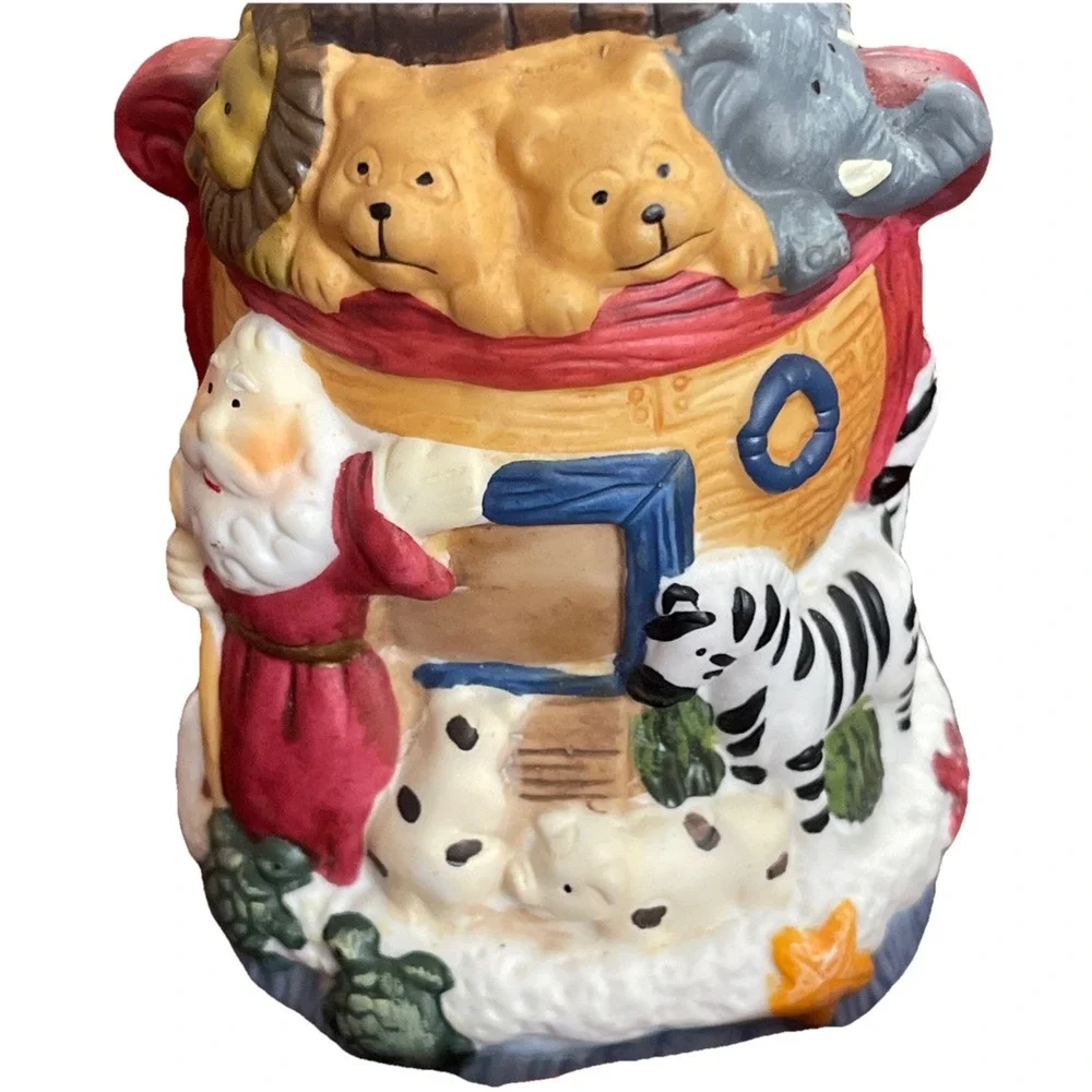 Noah's Ark Bell Christmas Holiday Ceramic Porcelain Decorative 5 1/2
